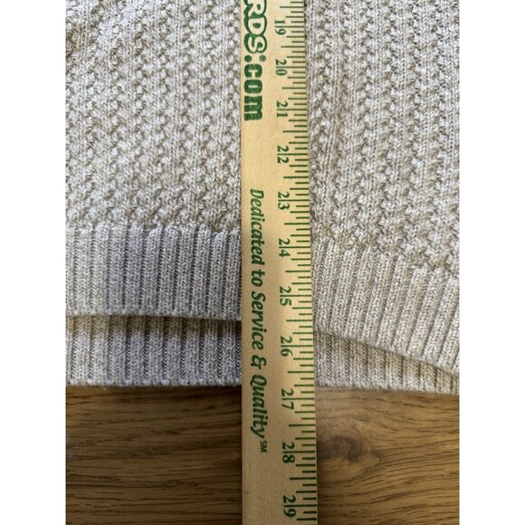 Eddie Bauer Cream Cable Knit Button Fisherman Sweater Men Size Large Cotton City - Picture 4 of 14